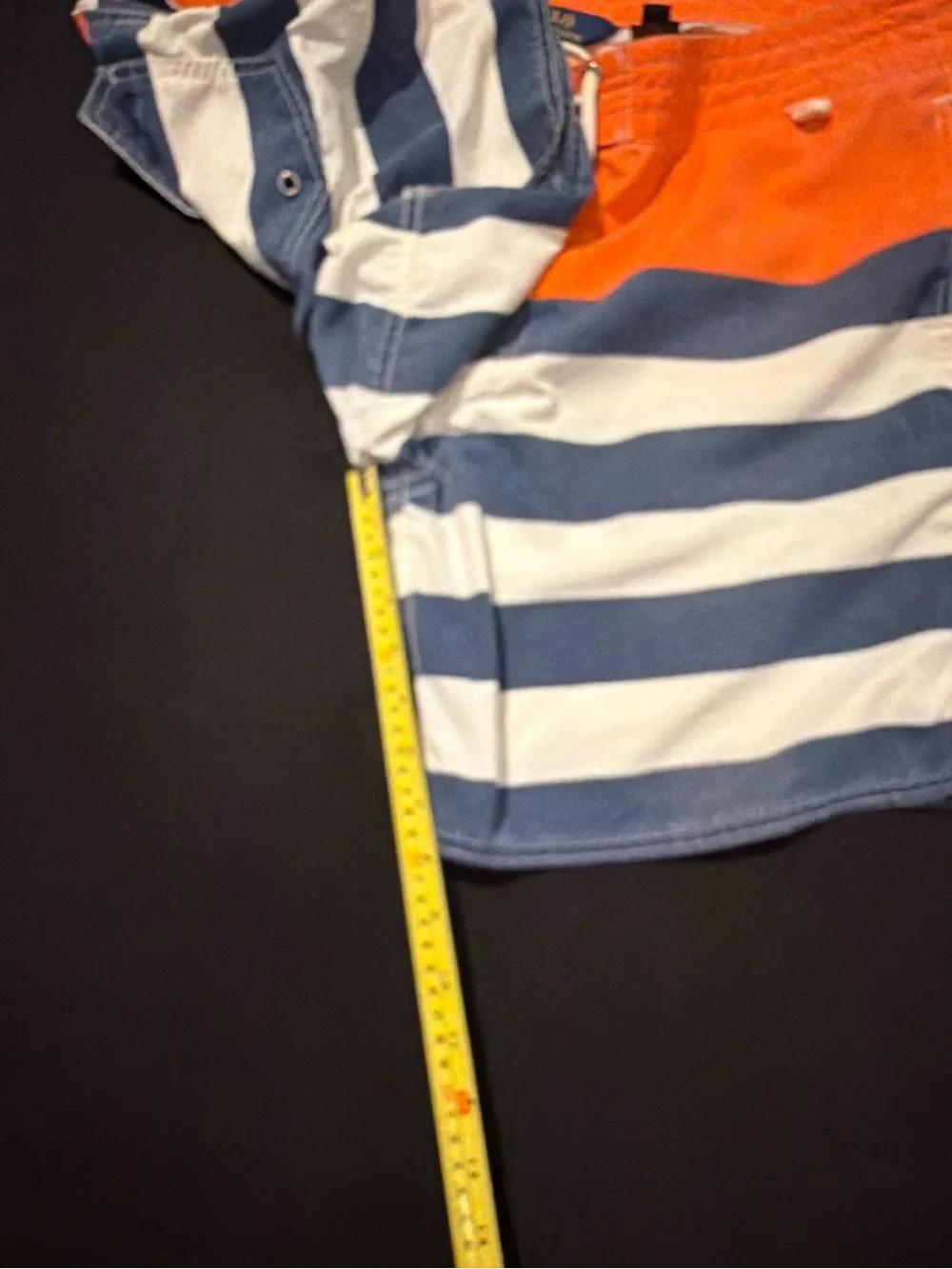 Men's Polo Ralph Lauren Blue‎ Stripped Swim Trunks Mens Size 38